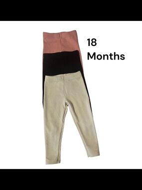 Garanimals 3-Pack Ribbed Leggings - Pink, Black, Cream